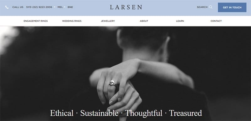 16. Larsen Jewellery - Best Jewelry Website Design Examples