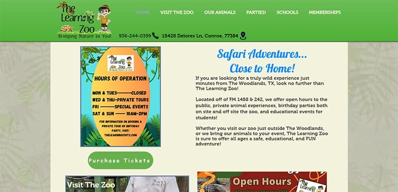 16. The Learning Zoo - Best Zoo Website Design Examples