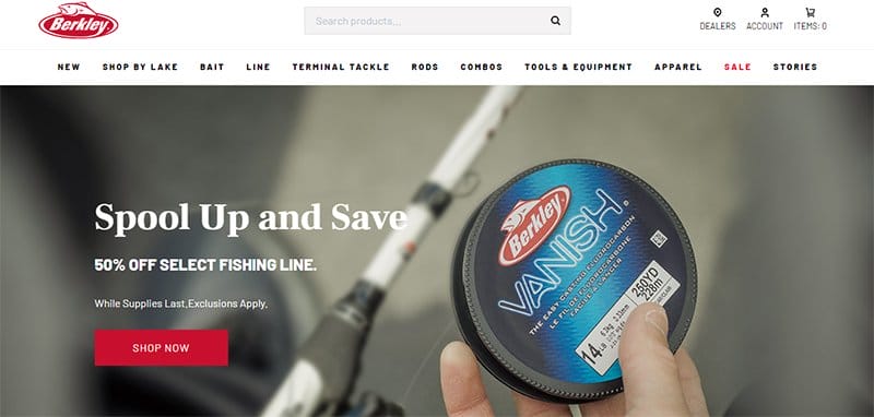 17. Berkley Fishing - Best Fishing Websites Design Examples