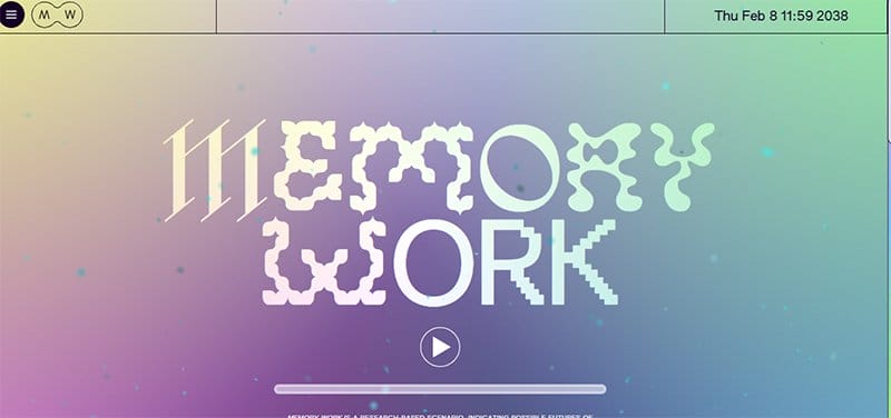 17. Memory Work - Beautiful Examples of Gradient Websites Example