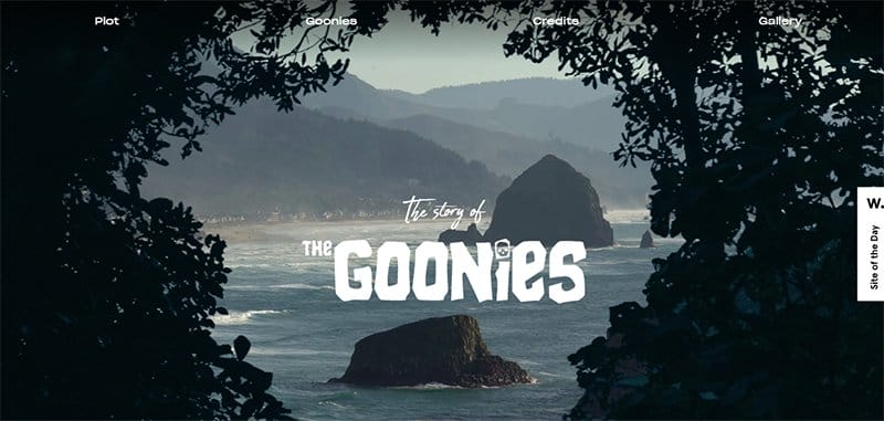 17. The Goonies - Best Sleek Website Design Examples