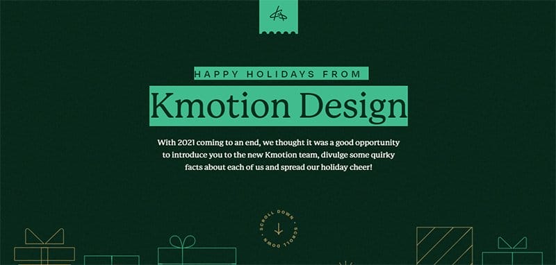 18. Happy Holidays from Kmotion Design - Best Microsite Examples