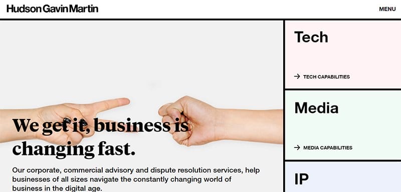 18. Hudson Gavin Martin - Best Black and White Website Design Inspiration Example