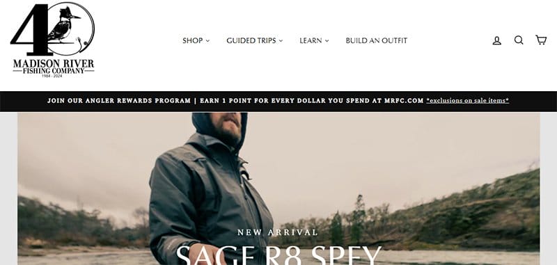 19. Madison River Fishing Company - Best Fishing Websites Design Examples