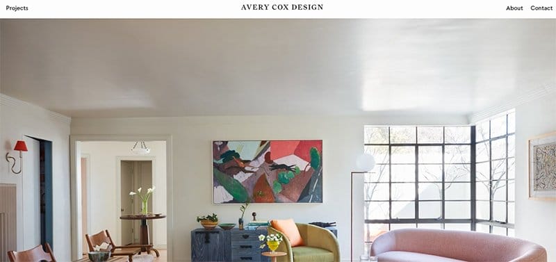 2. Avery Cox Design - Best Sleek Website Design Examples