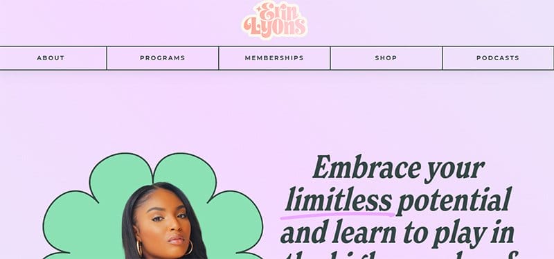 2. Erin Lyons - Best Spirituality Website Examples