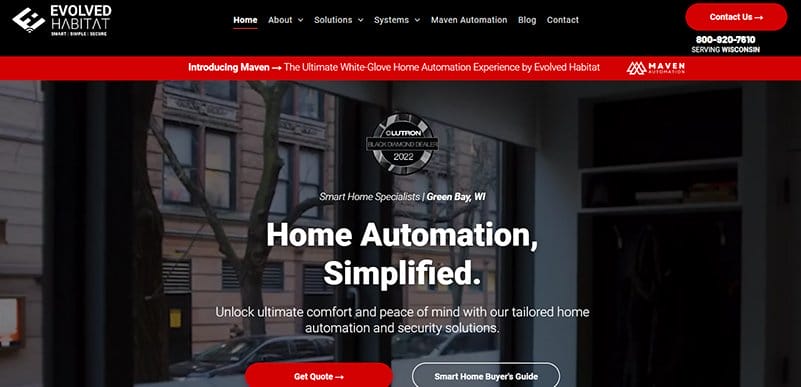 2. Evolved Habitat - Best Security Website Design Examples