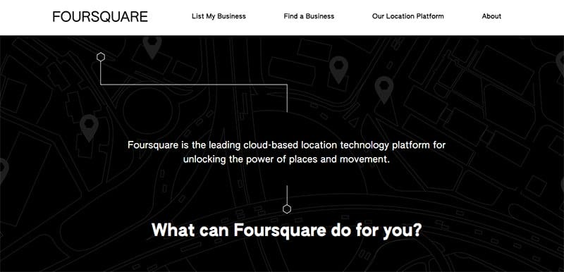 2. FourSquare - Best Review Website Design Examples