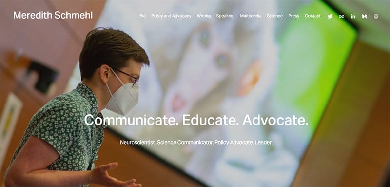 2. Meredith Schmehl - Great Personal Academic Website Examples