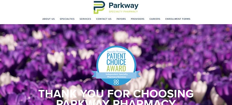 2. Parkway Pharmacy - Best Pharmacy Website Design Examples