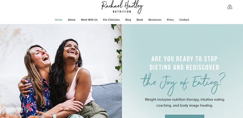 2. Rachael Hartley Nutrition - Best Blue Websites Example