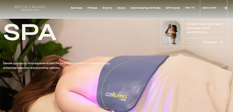 2. Spa (Brick Canvas) - Best Microsite Examples