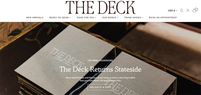 2. The Deck - Best Black and White Website Design Inspiration Example