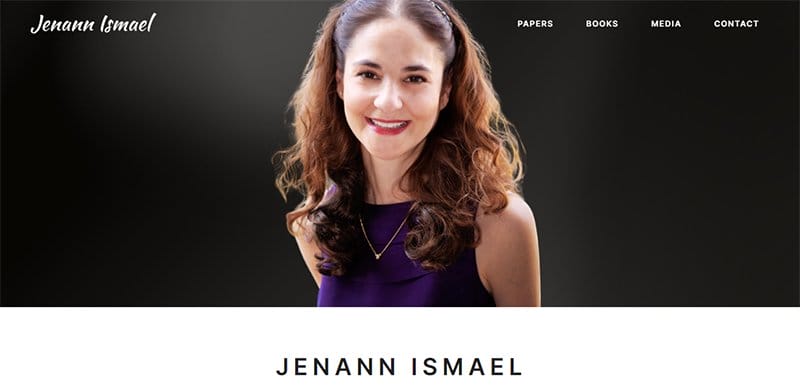 20. Jenann Ismael - Great Personal Academic Website Examples