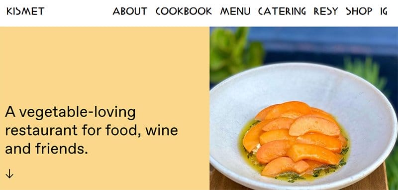 20. Kismet - Stunning Yellow Websites With Color Schemes Example