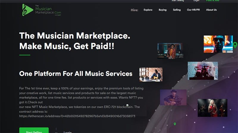 20. The Musician Marketplace - Best Web3 Websites & Design Examples