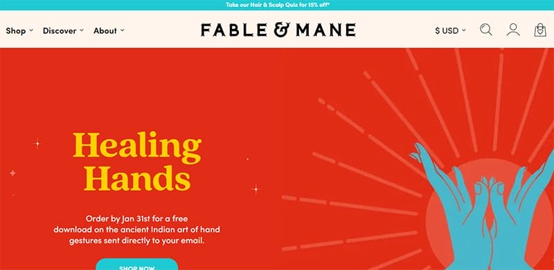 21. Fable & Mane - Best Colorful Website Design Examples