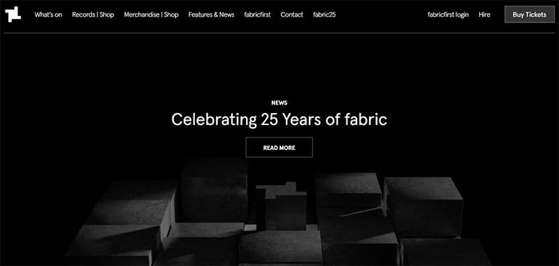 21. Fabric London - Great Club Website Examples For Design Inspiration
