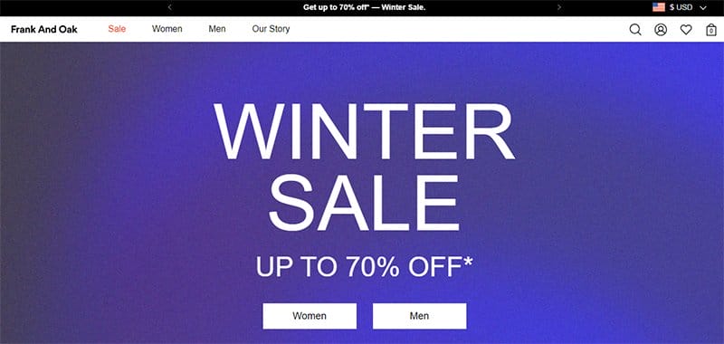 21. Frank And Oak - User Interface Design Examples For User-Friendly Websites