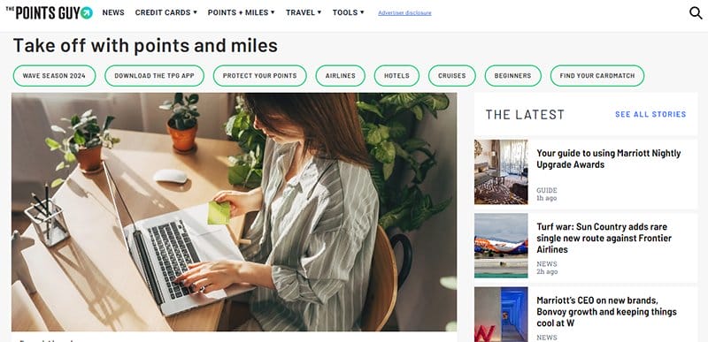 21. The Points Guy - Best Dynamic Website Examples