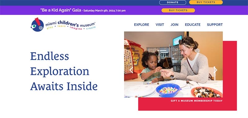 22. Miami’s Children’s Museum - Best Museum Websites for Design Inspiration Example
