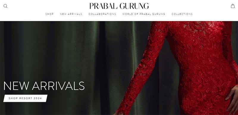 22. Prabal Gurung- Best Luxury Websites For Design Inspiration Example