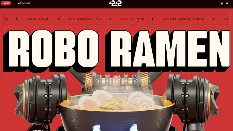 22. Robots + Ramen - Best Web3 Websites & Design Examples