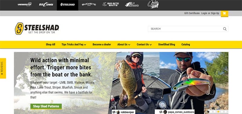 22. SteelShad Fishing - Best Fishing Websites Design Examples