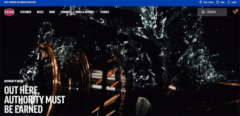 23. PENN Fishing - Best Fishing Websites Design Examples