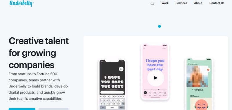 23. Underbelly - Best Blue Websites Example