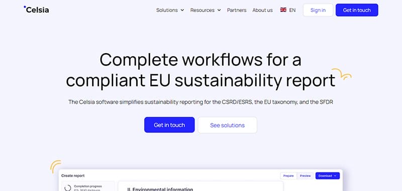 24. Celsia - Best Blue Websites Example