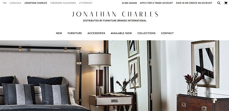 24. Jonathan Charles Furniture - Best Microsite Examples