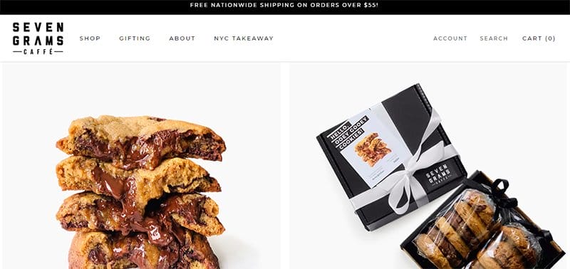 24. Seven Grams Caffe - Best Black and White Website Design Inspiration Example