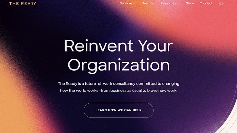 24. The Ready - Beautiful Examples of Gradient Websites Example