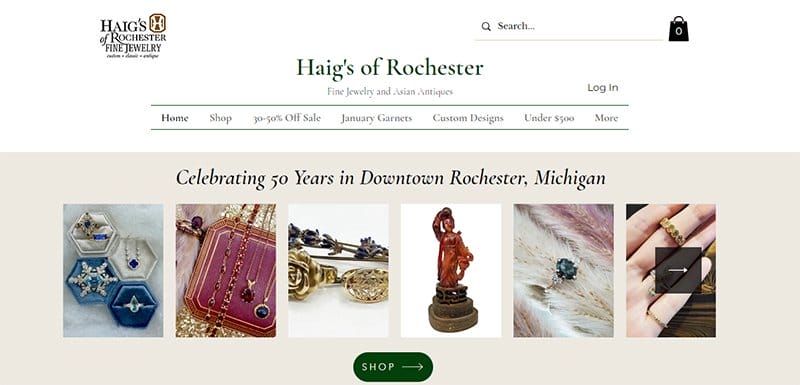 25. Haig’s of Rochester - Best Jewelry Website Design Examples