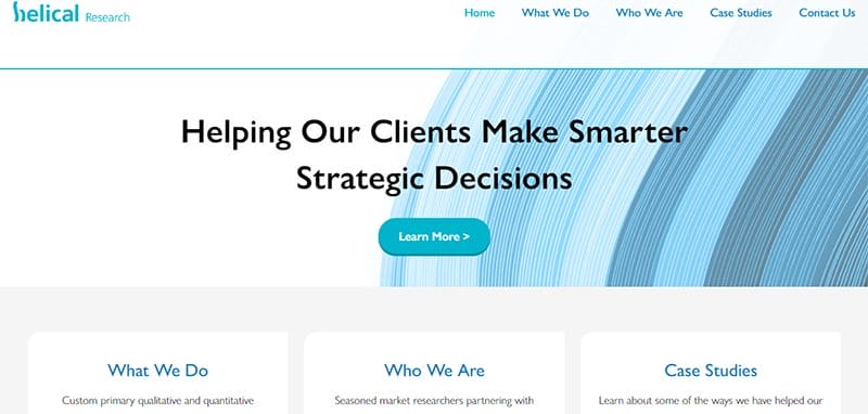 25. Helical Research - Best Blue Websites Example