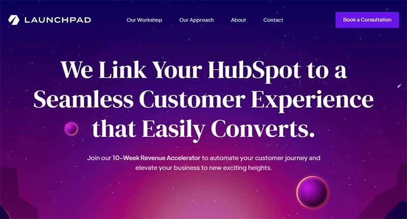 25. Launchpad Consulting - Beautiful Examples of Gradient Websites Example