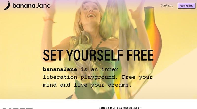 26. Banana Jane - Beautiful Examples of Gradient Websites Example