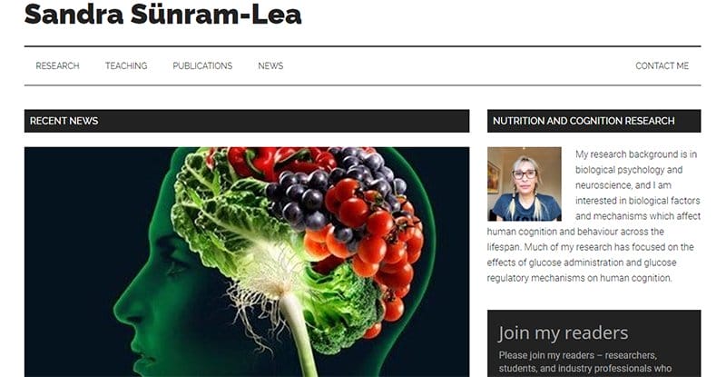 26. Sandra Sünram-Lea - Great Personal Academic Website Examples