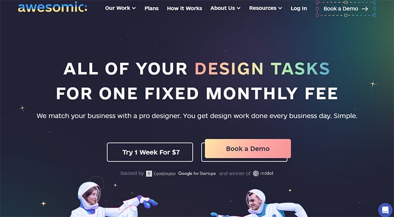 27. Awesomic - Beautiful Examples of Gradient Websites Example