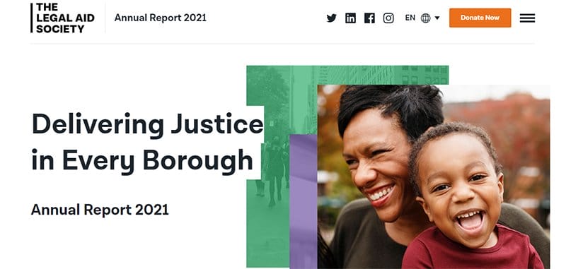 27. The Legal Aid Society Annual Report 2021 - Best Microsite Examples