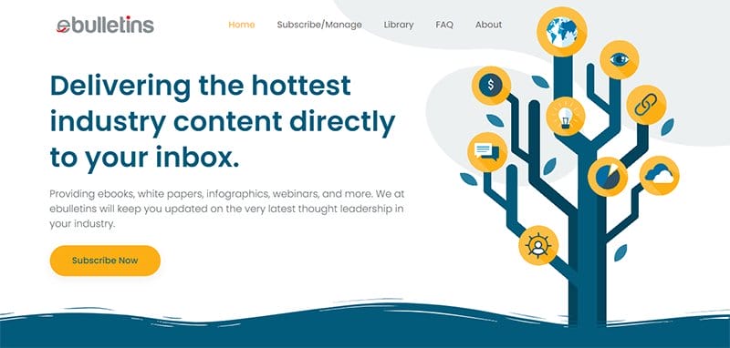 28. eBulletins - Stunning Yellow Websites With Color Schemes Example