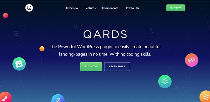 29. Qards - Beautiful Examples of Gradient Websites Example