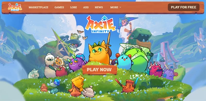 3. Axie Infinity - NFT Website Design Examples
