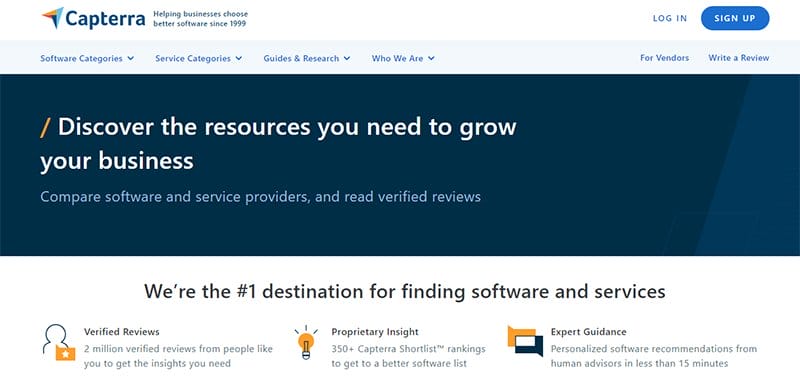 3. Capterra - Best Review Website Design Examples