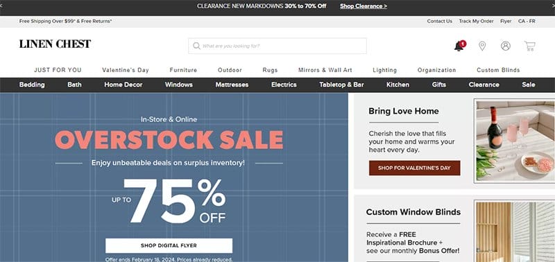 3. Linen Chest - Real Multilingual Website Examples