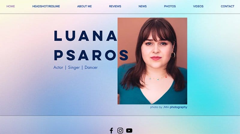 3. Luana Psaros - Beautiful Examples of Gradient Websites Example