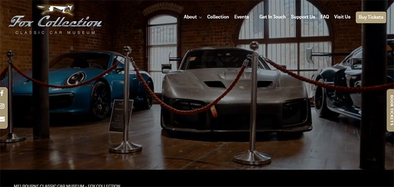 3. Melbourne Car Museum - Best Museum Websites for Design Inspiration Example