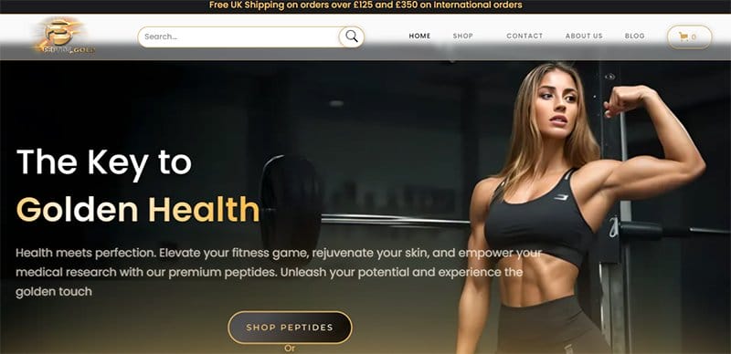 3. Peptide Gold - Best Black and Gold Website Designs for Inspiration Example