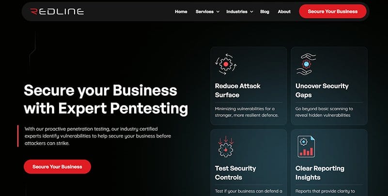3. Redline Cyber Security - Best Security Website Design Examples